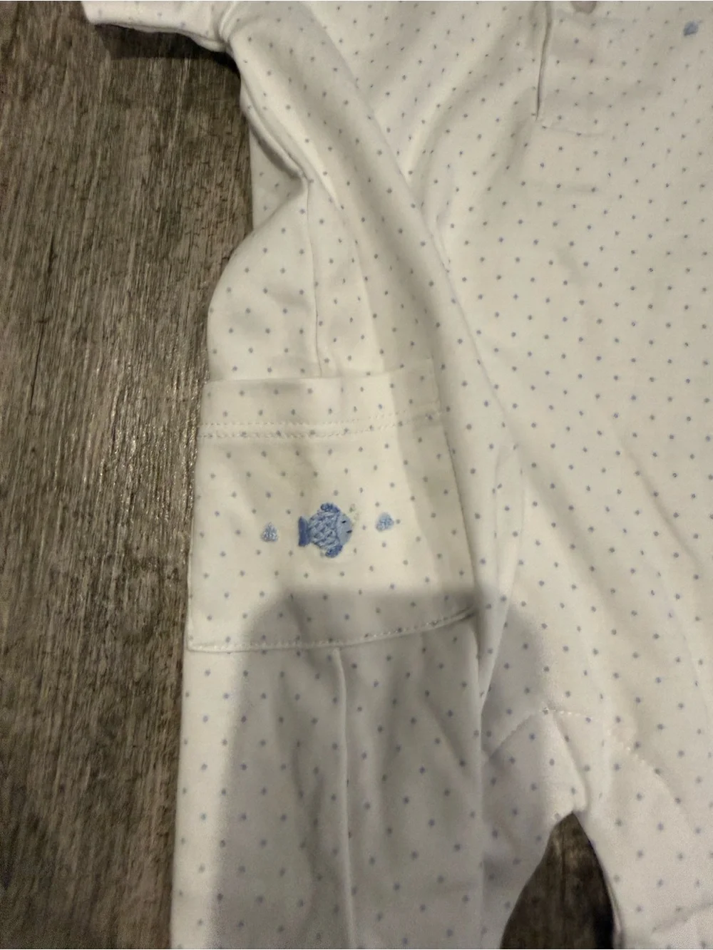 Kissy Kissy White Short-Sleeve Fish and Polka Dot Romper - 9 months